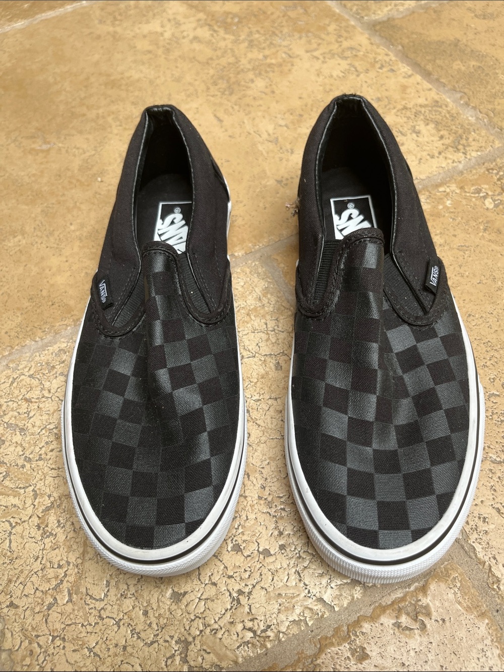 Vans Black Checkerboard Slip-On Sneakers